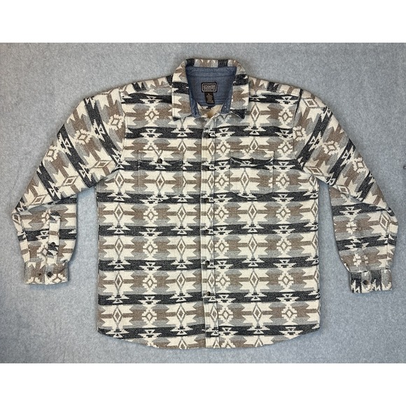 Other - CE Schmidt Workwear Shirt Men Sz XL Wool Blend Aztec Print Button Up Southwest